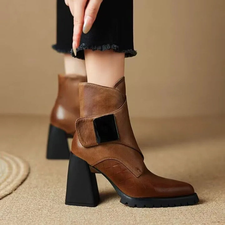 Gaia Buckle Strap Ankle Boots