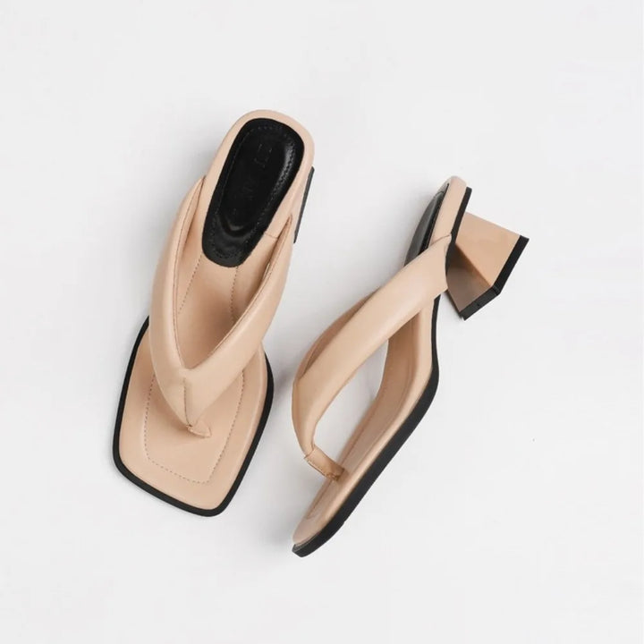 Penelope Square Toe Heel Flip Flops