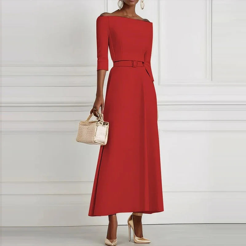 Viviana Elegant Long Sleeve Maxi Dress