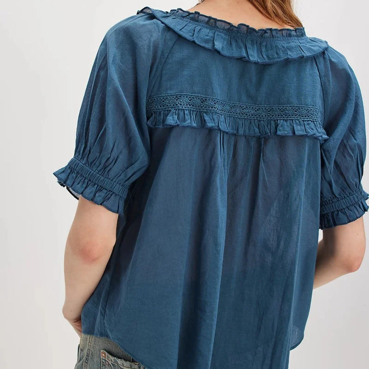 Kaylee Trim Scoop Neck Blouse