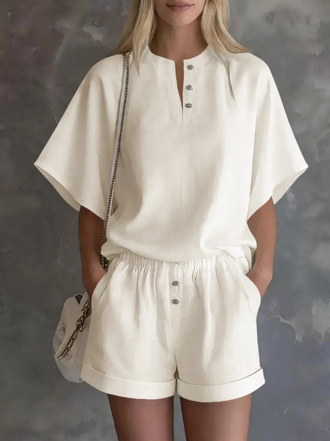 Damaris Short Sleeve Casual Two-Piece Set