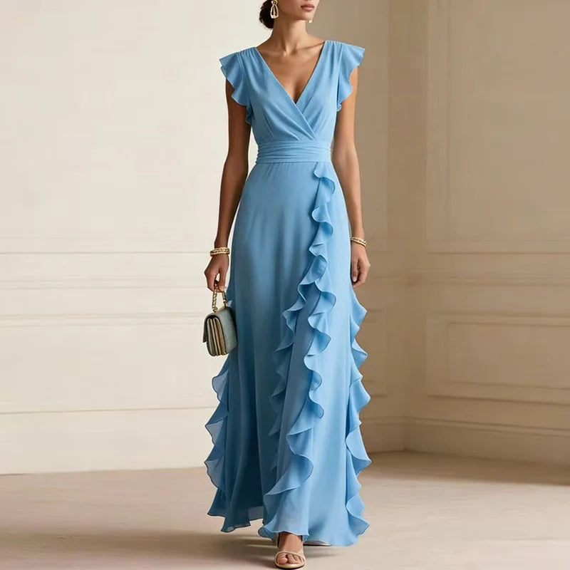 Patricia Ruffle Trim Maxi Dress