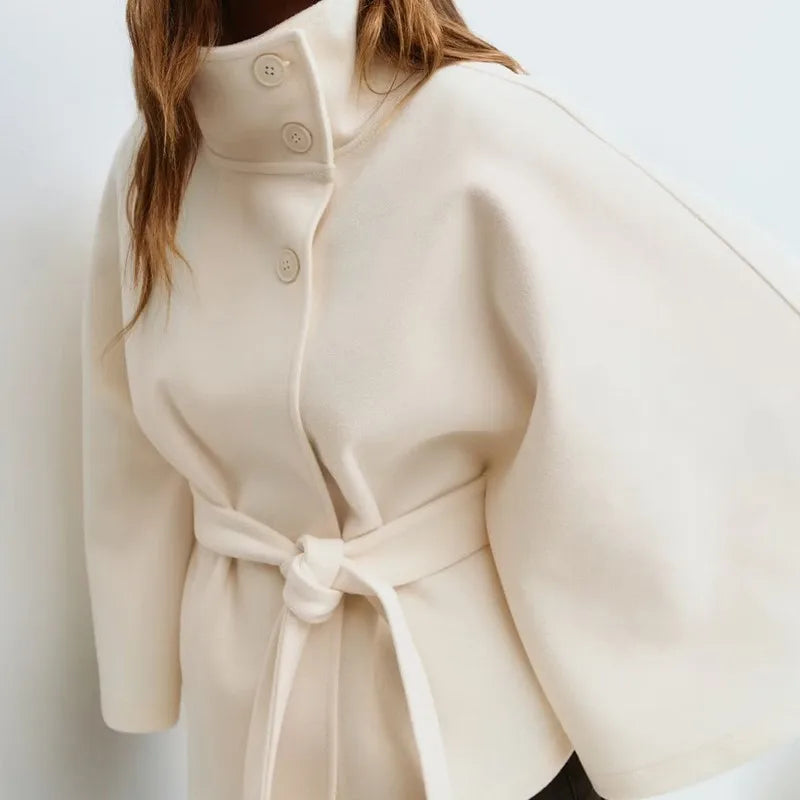 Anouk Belted Cape Jacket