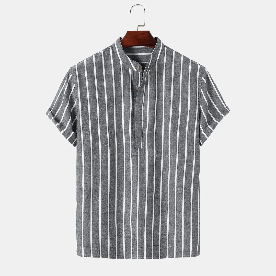 Aspen Relaxed Striped Linen Top