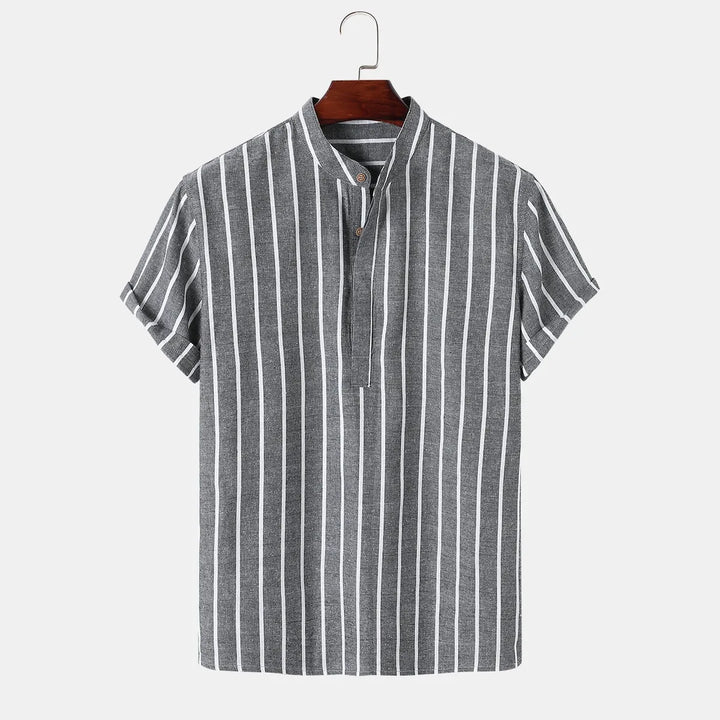 Aspen Relaxed Striped Linen Top
