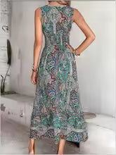 Marcella Sleeveless Bohemian Print Midi Dress