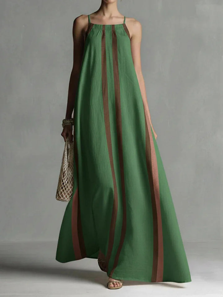 Jovana Comfortable Striped Sleeveless Maxi Dress