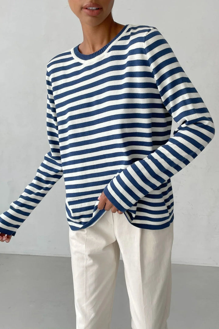 Margot Striped Crew Sweater