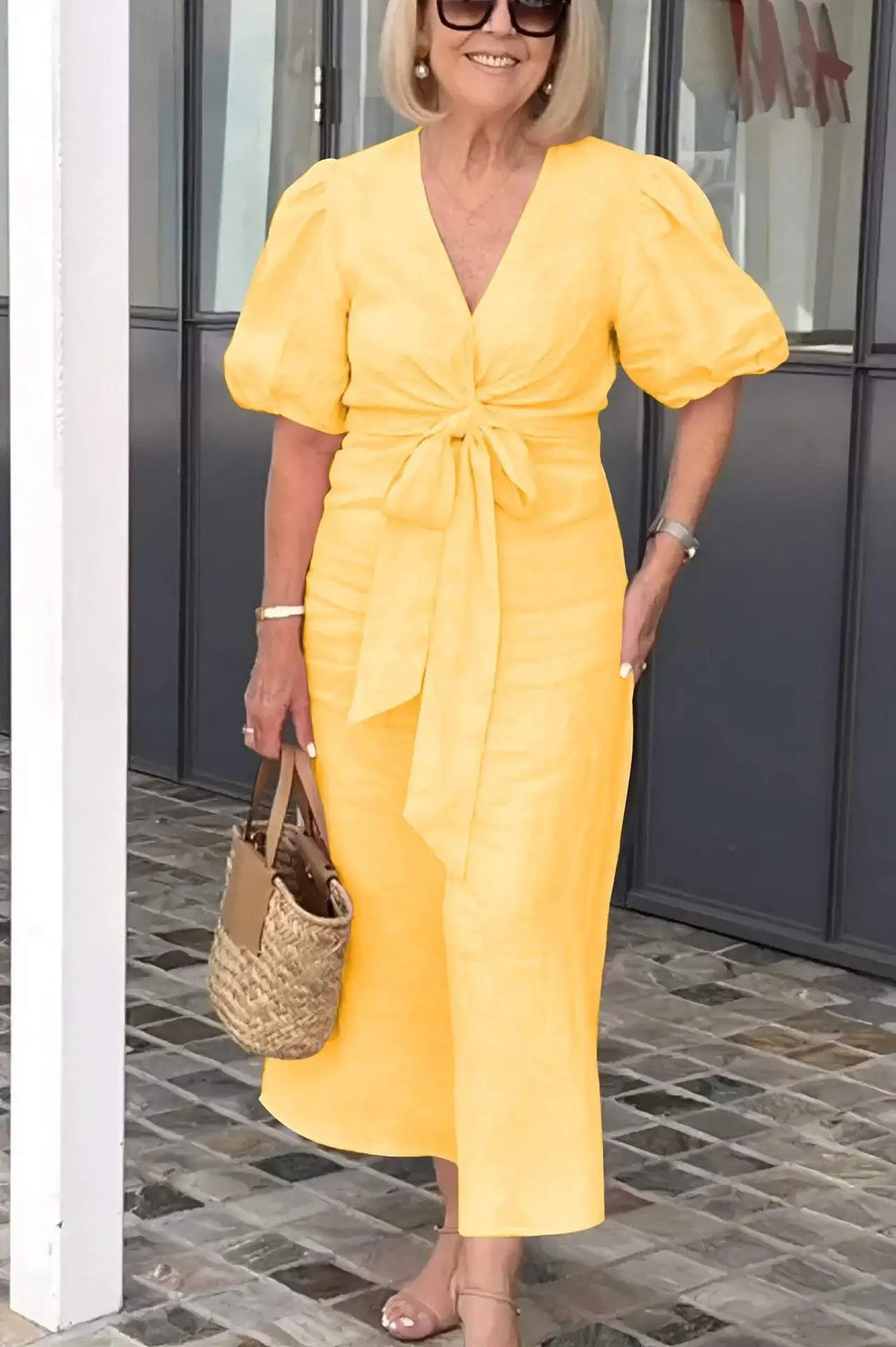 Vivienne Relaxed Tie Waist Midi Dress