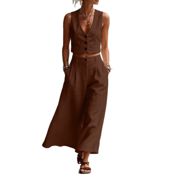 Nicole Linen Blend Two Piece Set