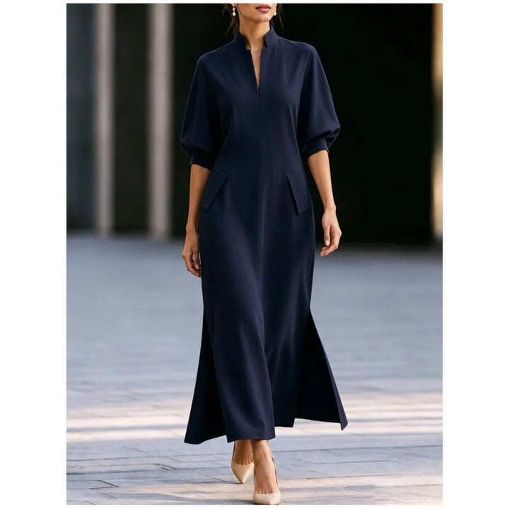 Dania Stand Collar Maxi Dress