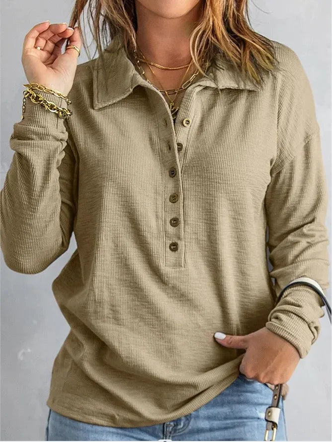 Marigold Button Front Henley