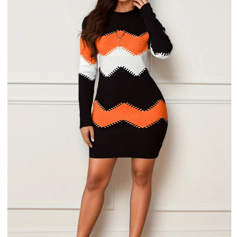 Elenora Chevron Knit Dress