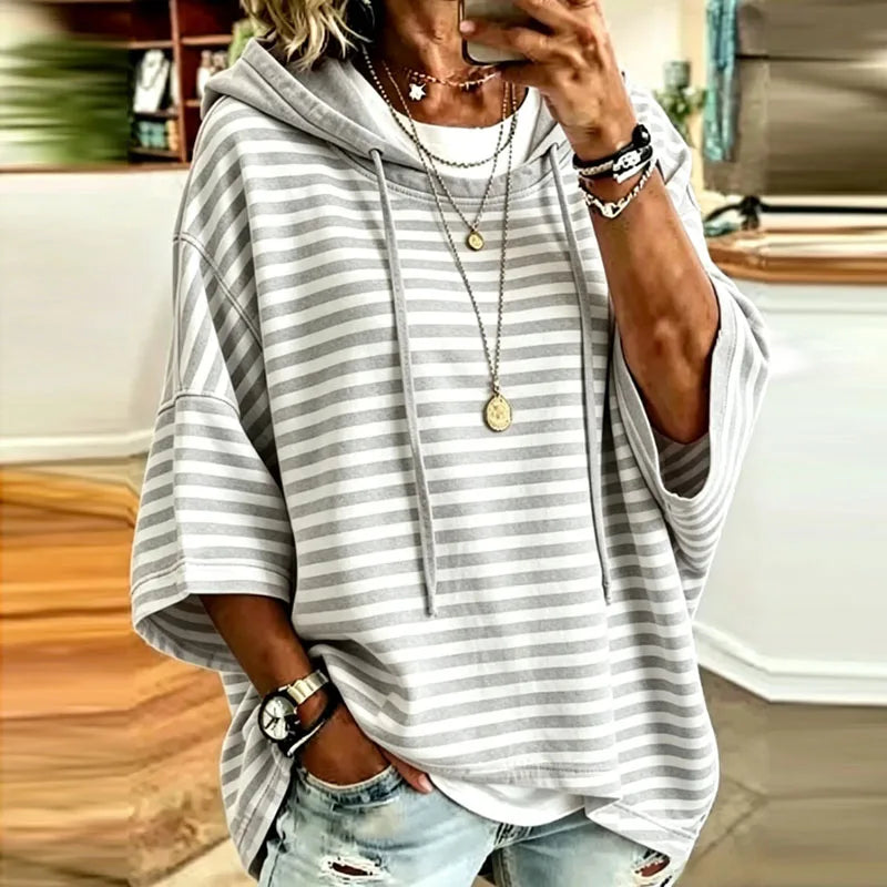 Kynlee Striped Hooded Pullover