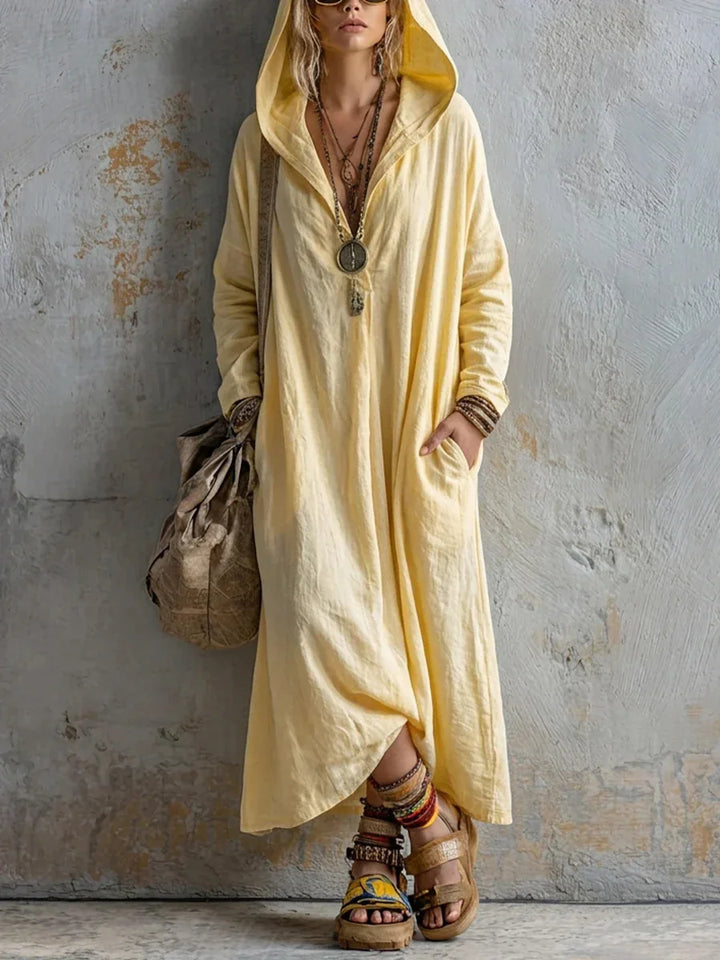 Mary Bohemian Hooded Maxi Dress