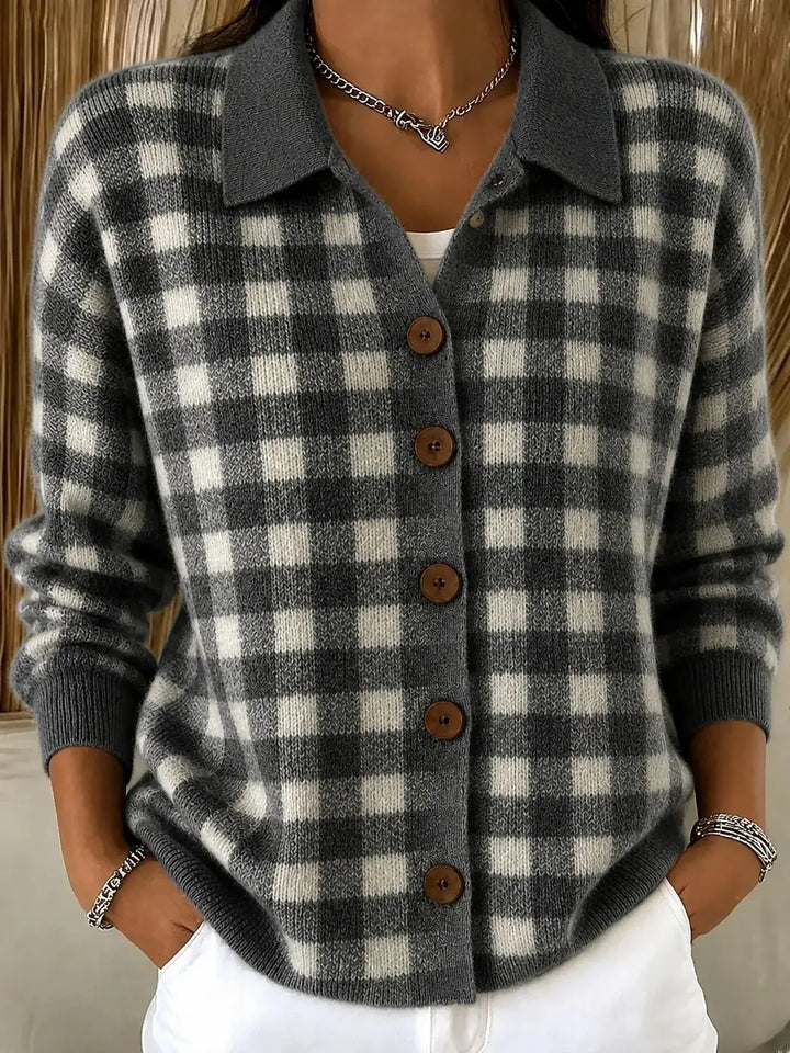 Margaux Plaid Button Cardigan