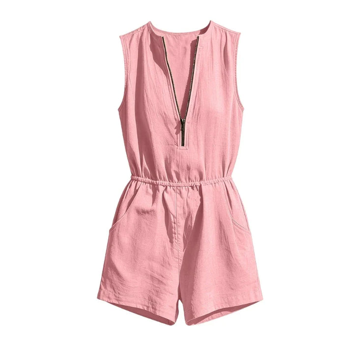 Lila Relaxed Zip Front Romper