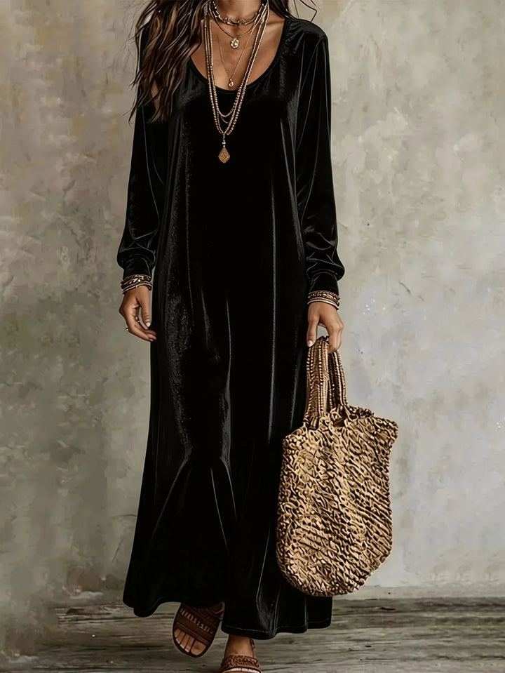 Odessa Velvet Finish Maxi Dress
