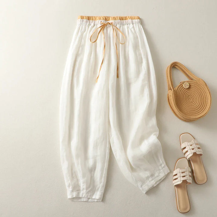 Meryl Drawstring Linen Trousers