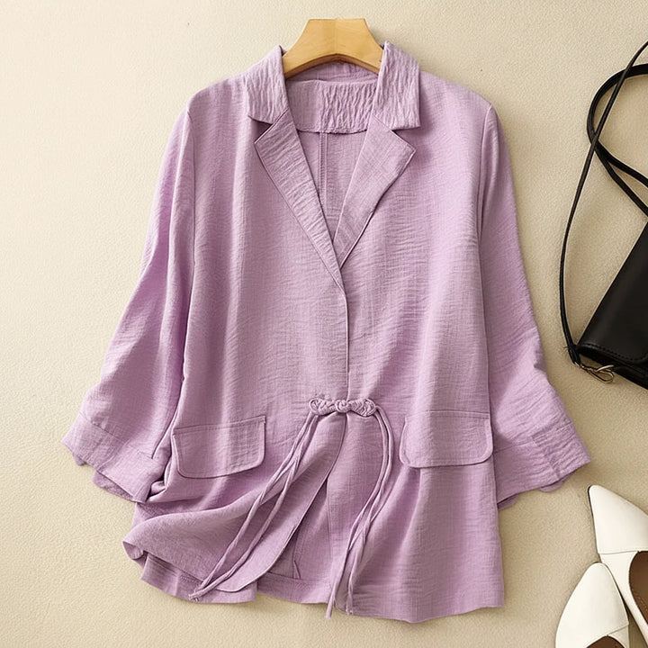 Jodie Drawstring Linen Blazer