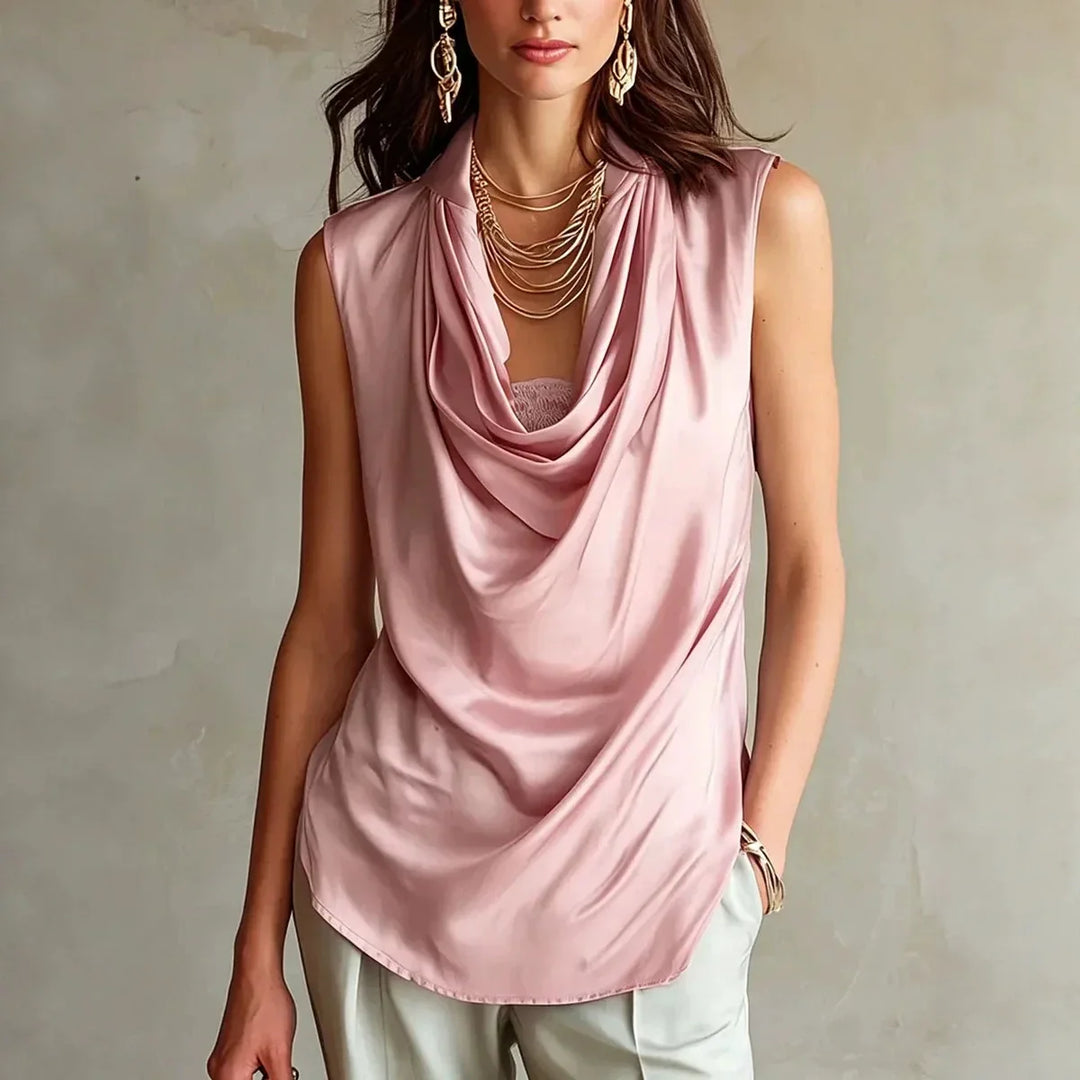Victoria Draped Cowl Neck Blouse
