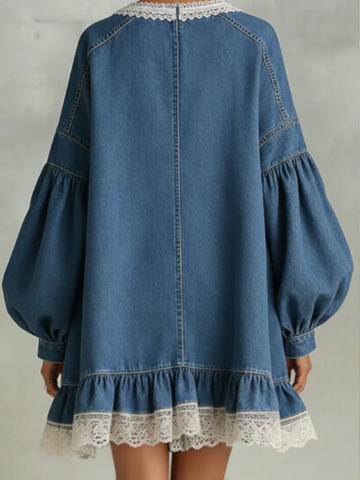 Juliette Denim Lace Dress