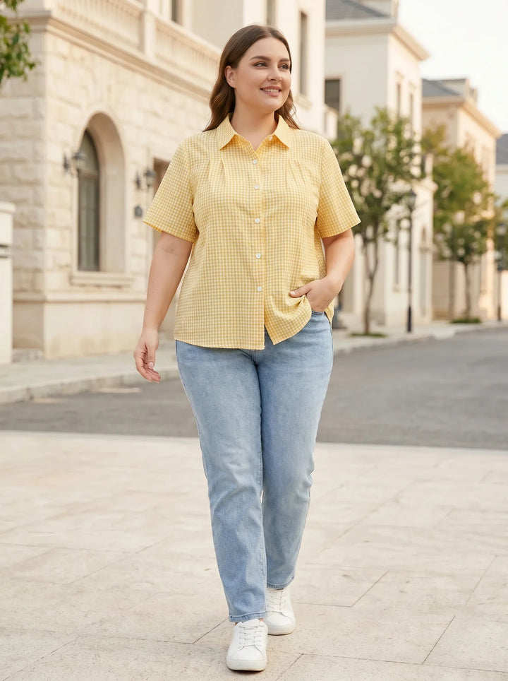 Katie Gingham Button Shirt