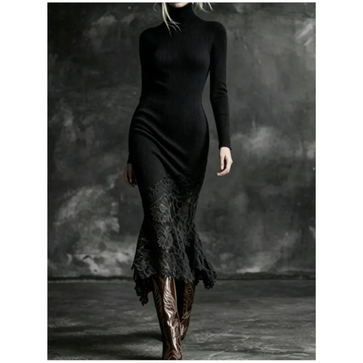 Odessa Ribbed Turtleneck Dress