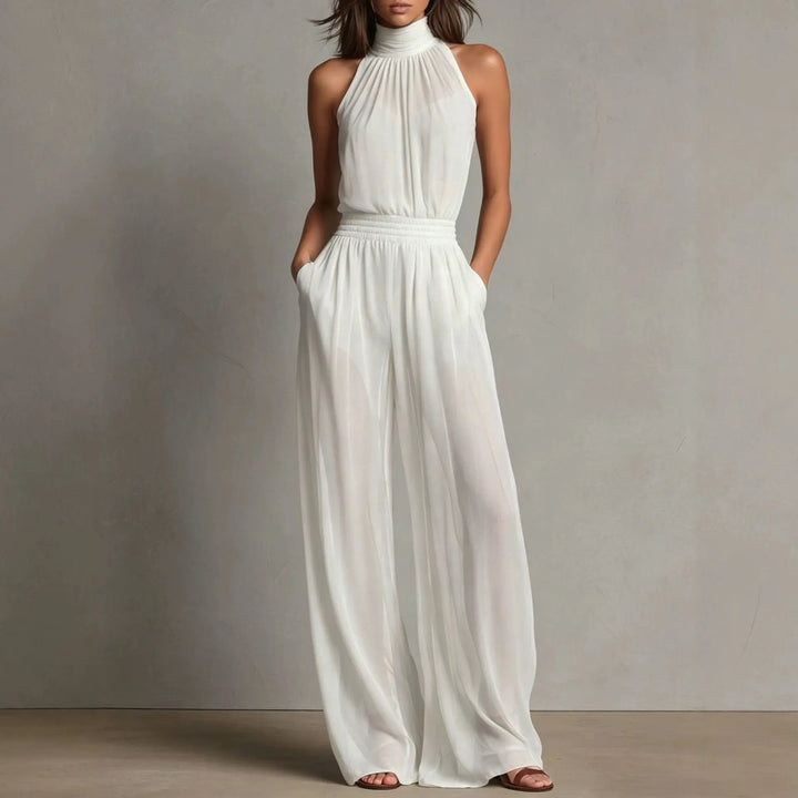 Romilly Flowing Halter Wide Leg Jumpsuit