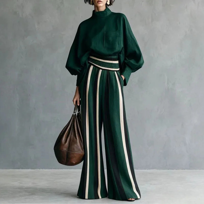 Laureen Relaxed Striped Pant Set