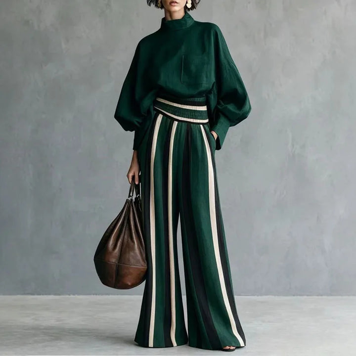 Laureen Relaxed Striped Pant Set