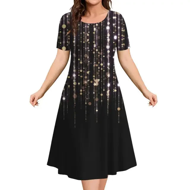 Winter Printed A Line Midi Dress