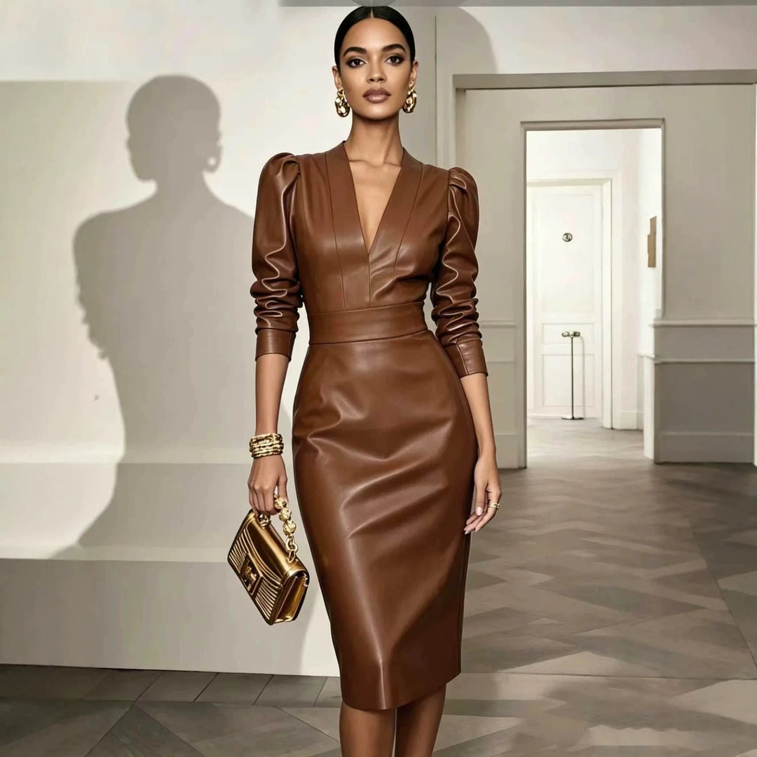 Eliana Faux Leather Dress