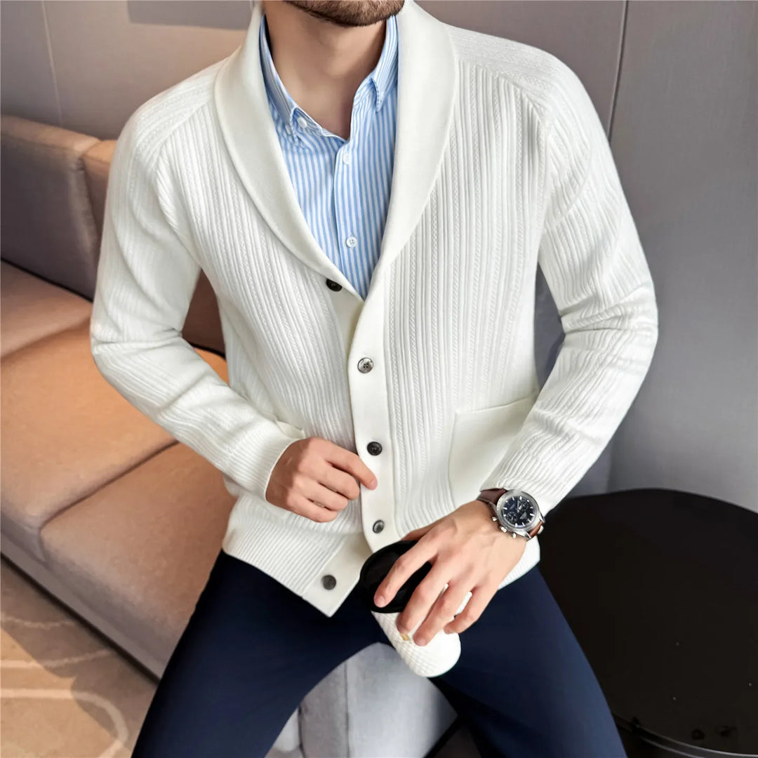 Quentin Ribbed Knit Cardigan