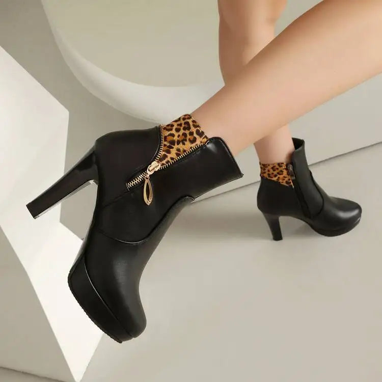 Marchant Leopard Panel Ankle Boots