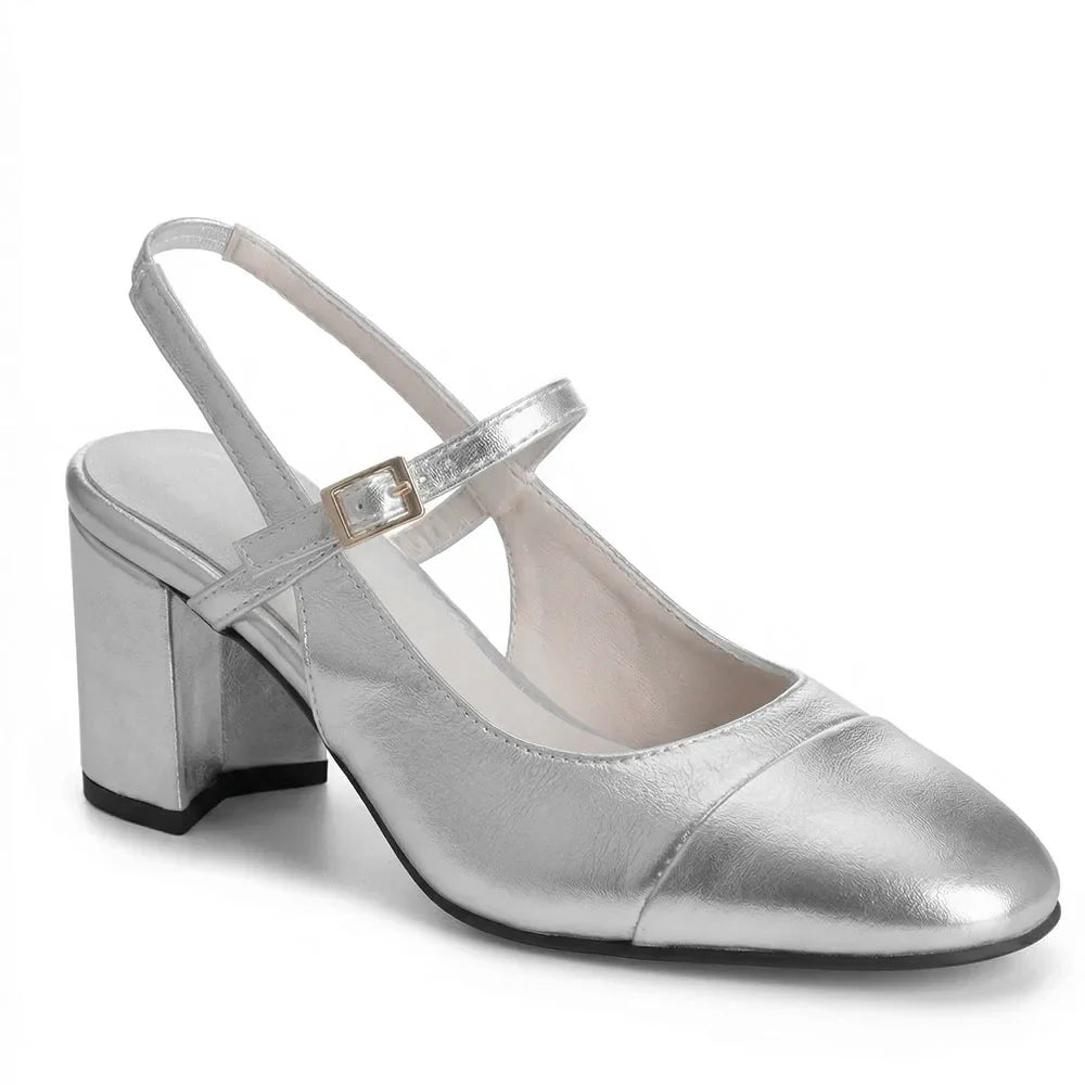 Linnea Orthopedic Chunky Heel Slingback Pumps