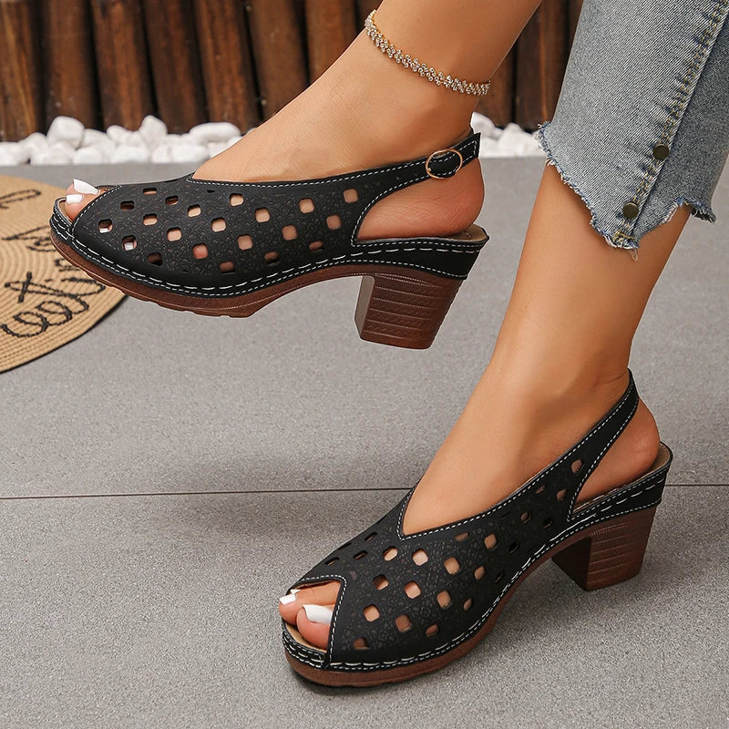 Macey Orthopedic Peep Toe Sandals
