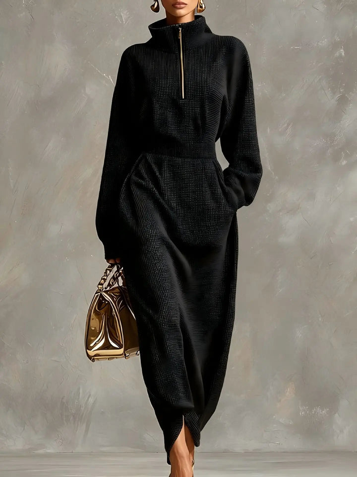 Orlena Elegant Zip Maxi Dress