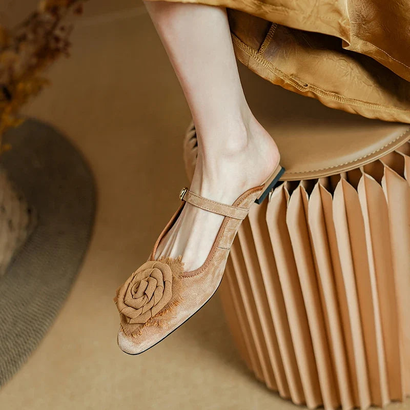 Evelyn Floral Mule Flats