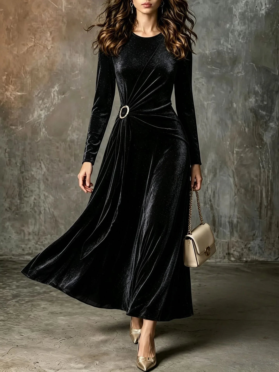 Nicoletta Gathered Waist Dress