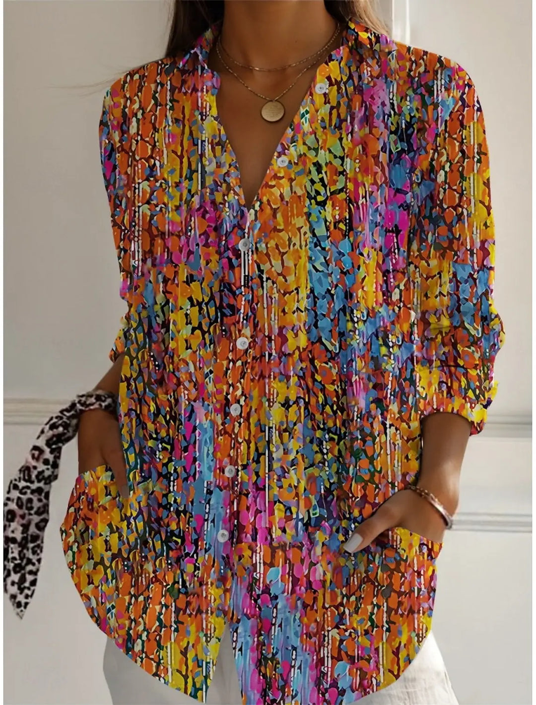 Madona Floral Button Front Blouse
