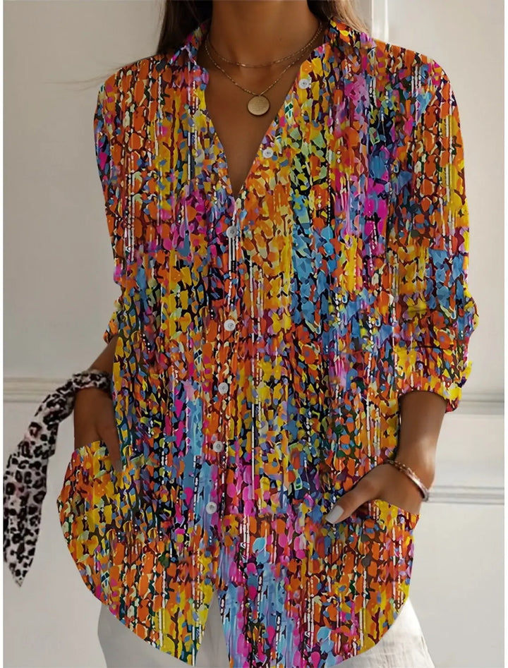 Madona Floral Button Front Blouse