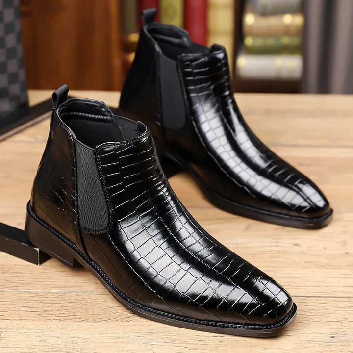 Castille Croc Embossed Chelsea Boot