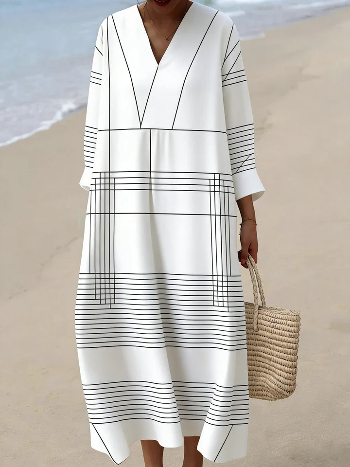 Olivia V Neck Plaid Midi Dress