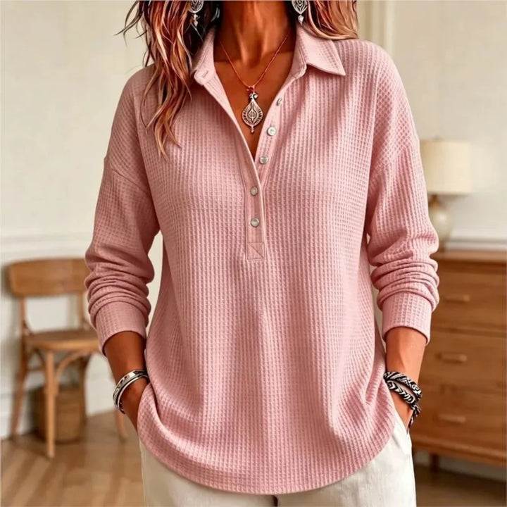 Rosamel Waffle Knit Polo Sweater