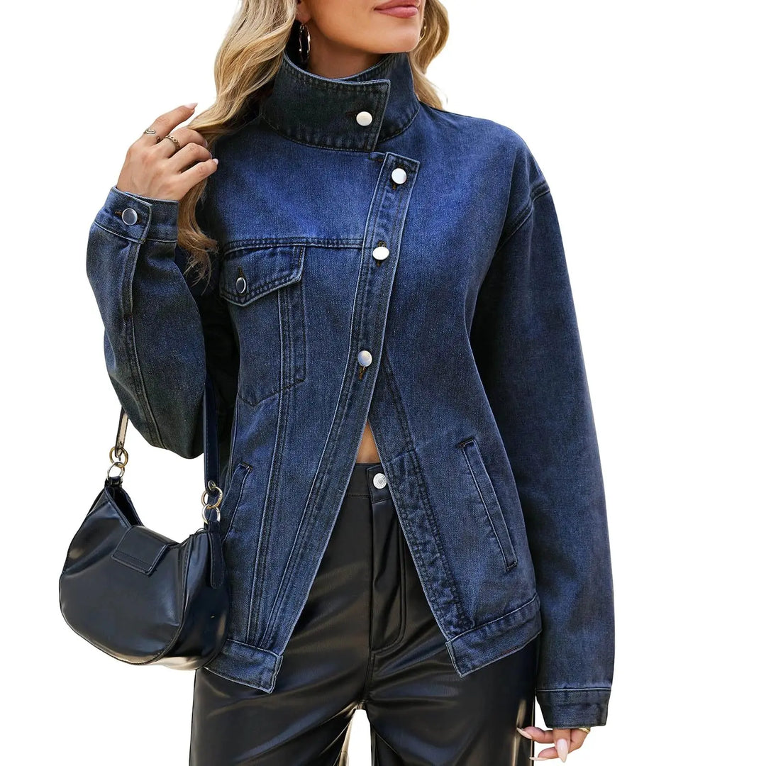 Harriet Stand Collar Denim Jacket