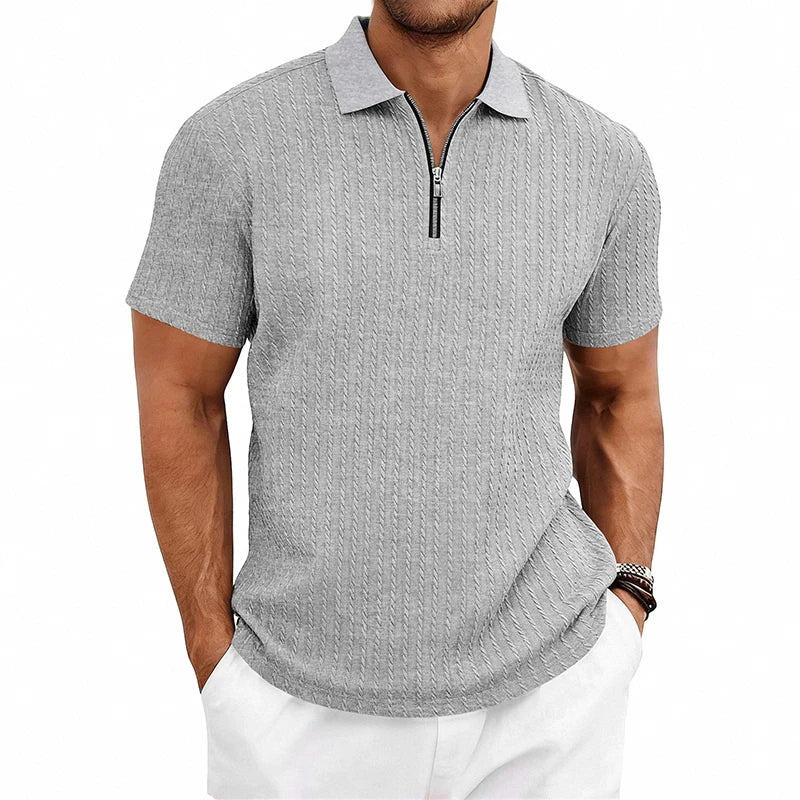 Tristan Textured Zip Polo Shirt