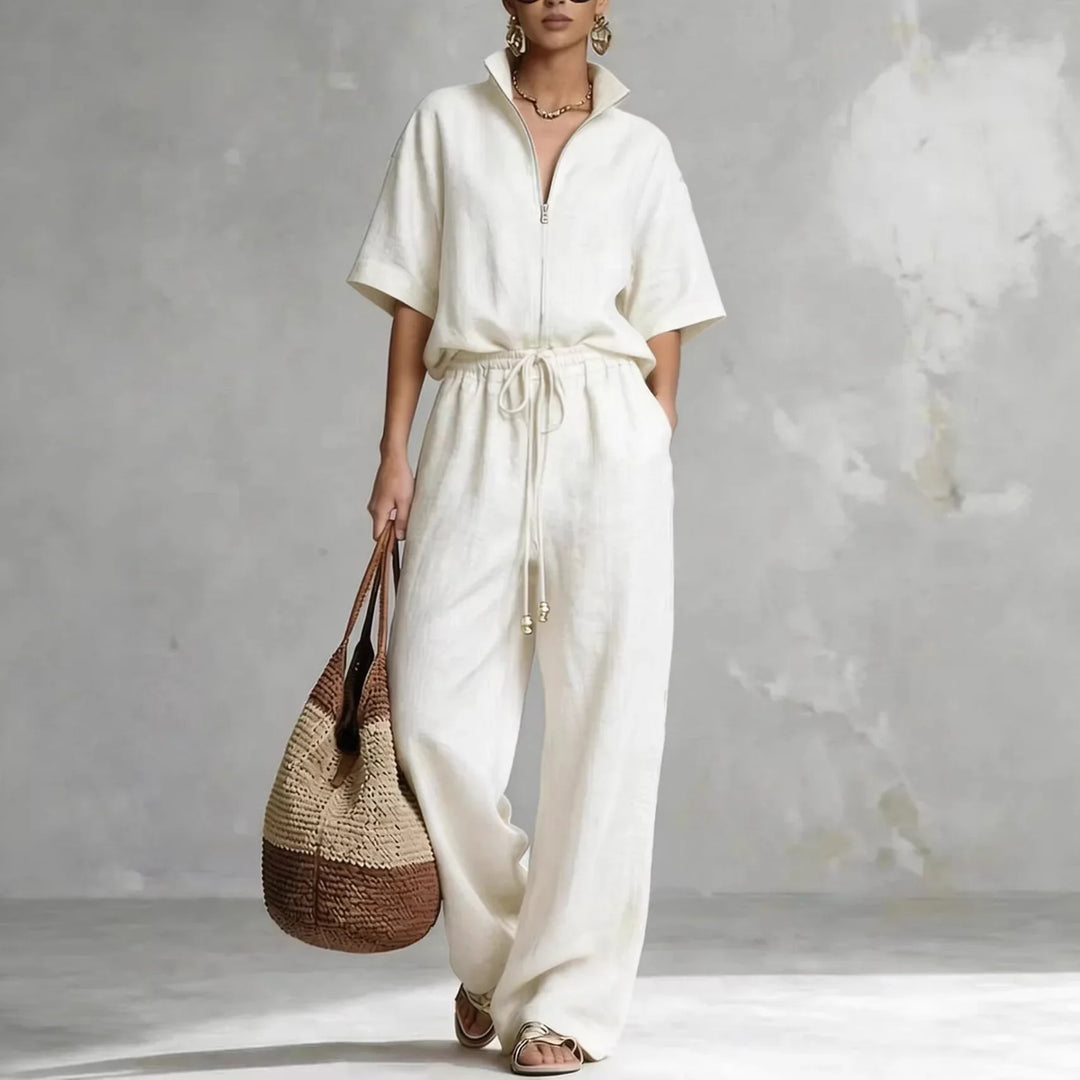 Rosamund Linen Wide Leg Pants Set
