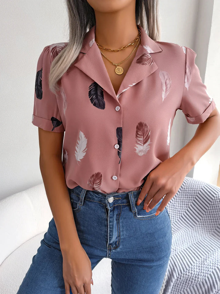 Angel Feather Print Blouse