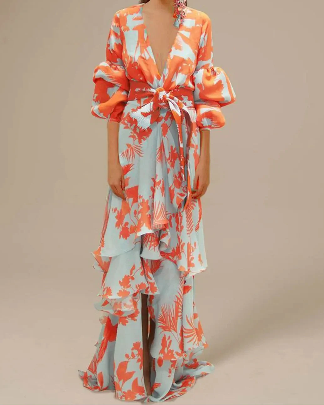 Cordelia Floral Ruffle Maxi Dress